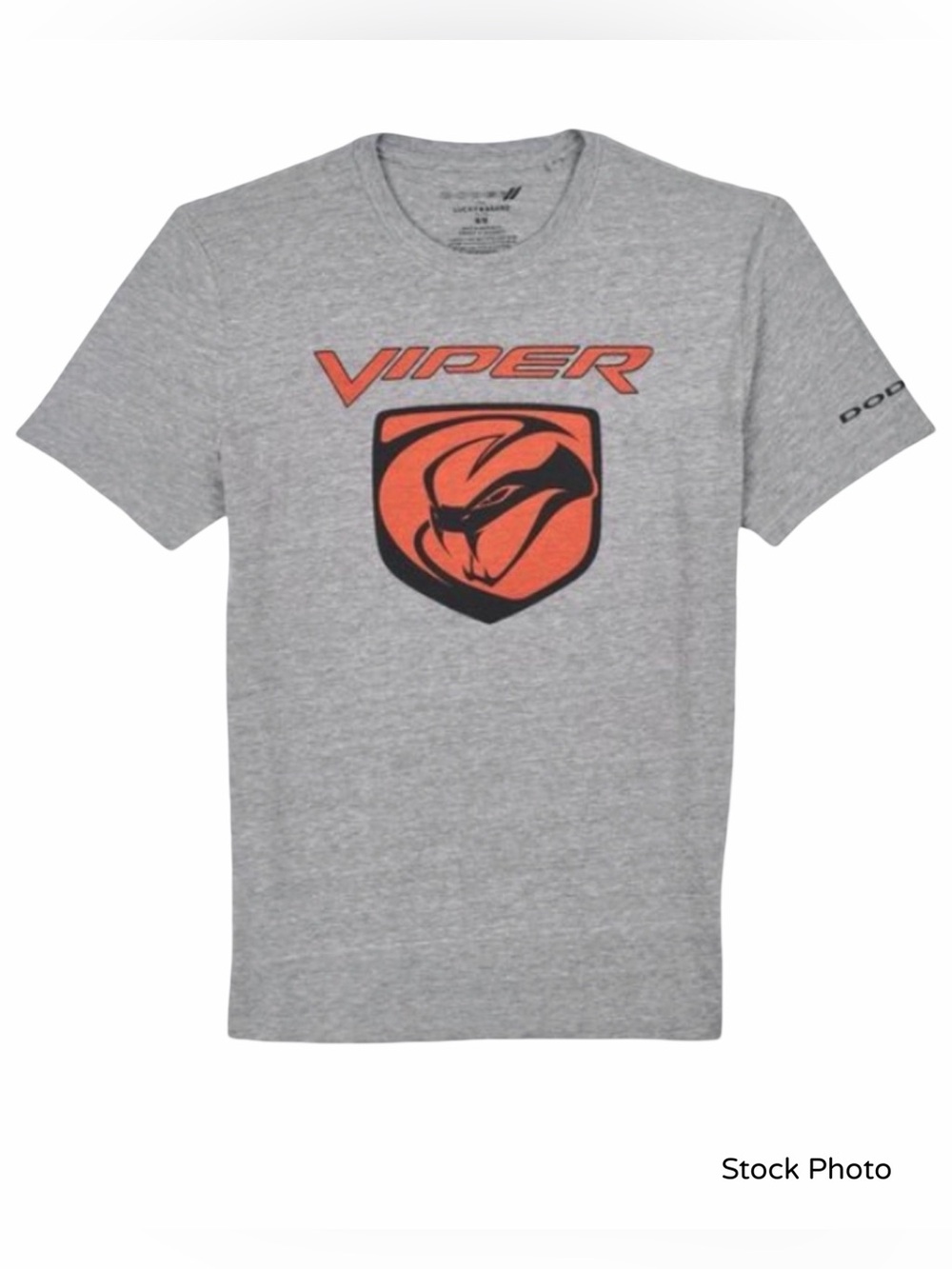 3/$15 Dodge For Lucky Brand Viper Logo Heather Gray T‑Shirt Small
